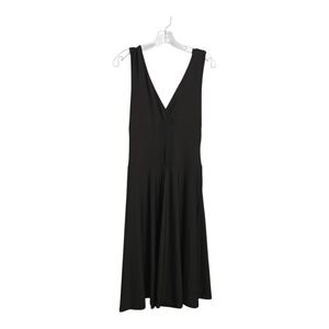 Papillon Elegant Black Sleeveless V-Neck Dress, Large